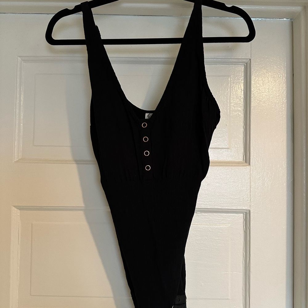 Black Bodysuit cooper buttons